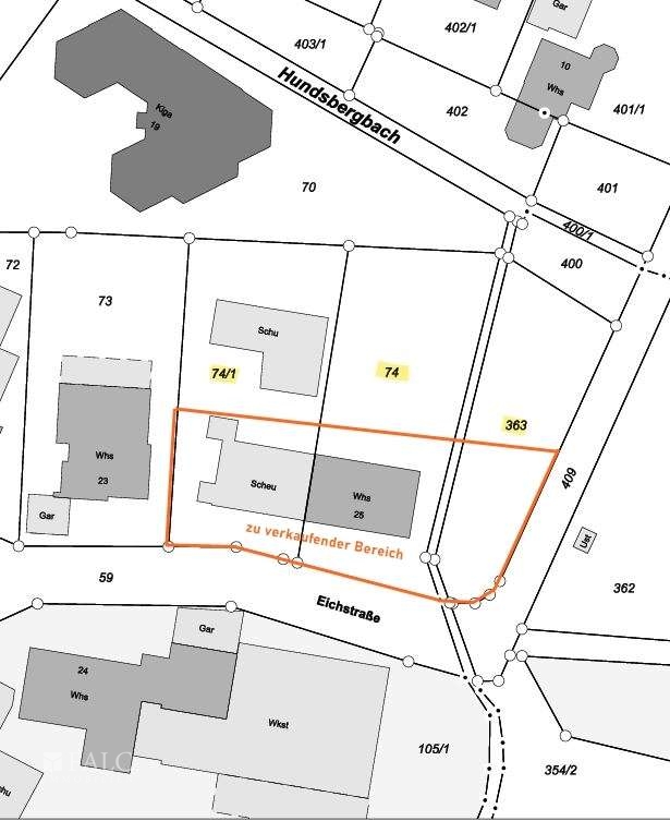 zu verkaufender Bereich - Haus m. Scheune